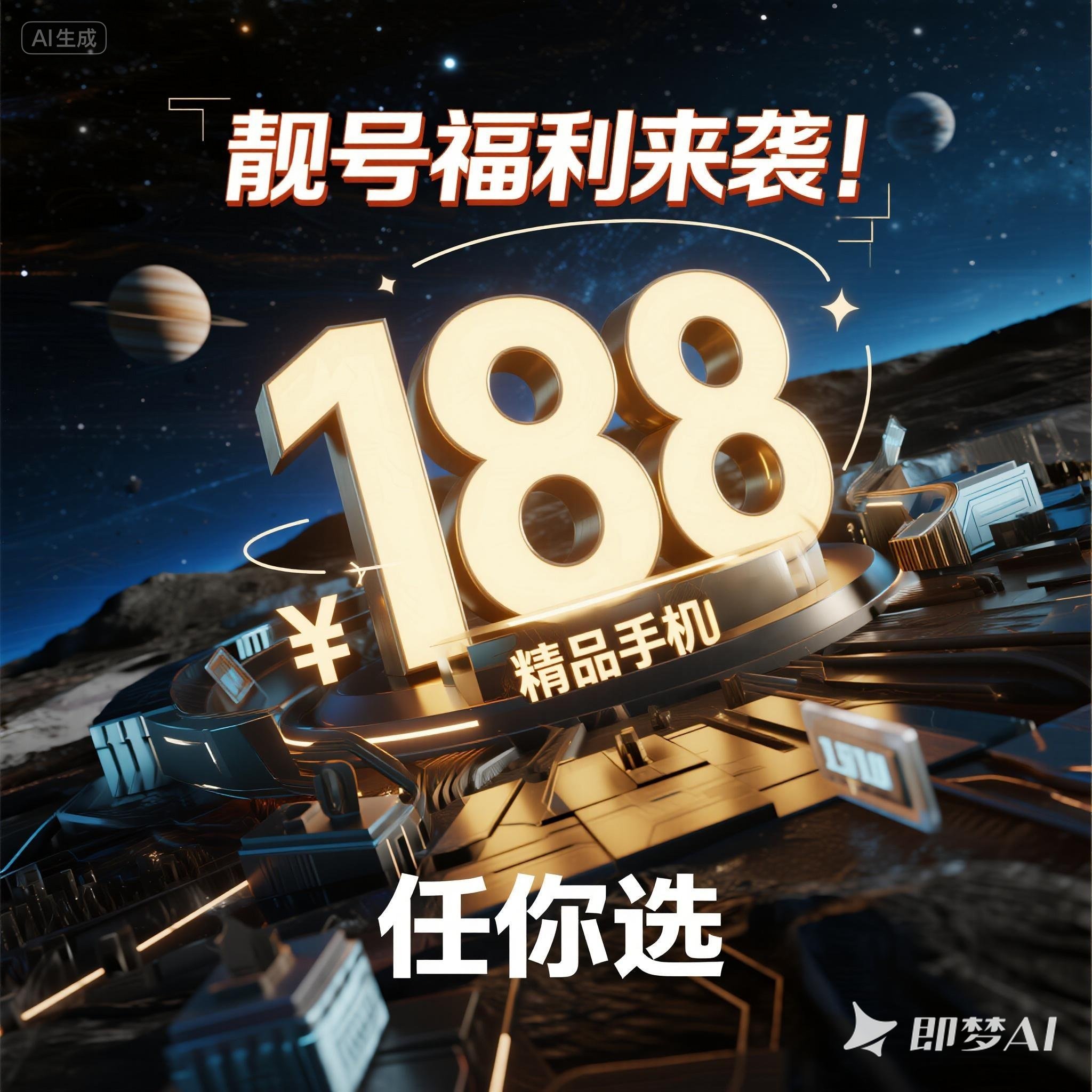 中牟靓号福利来袭！188 开头精品号码任你选。
