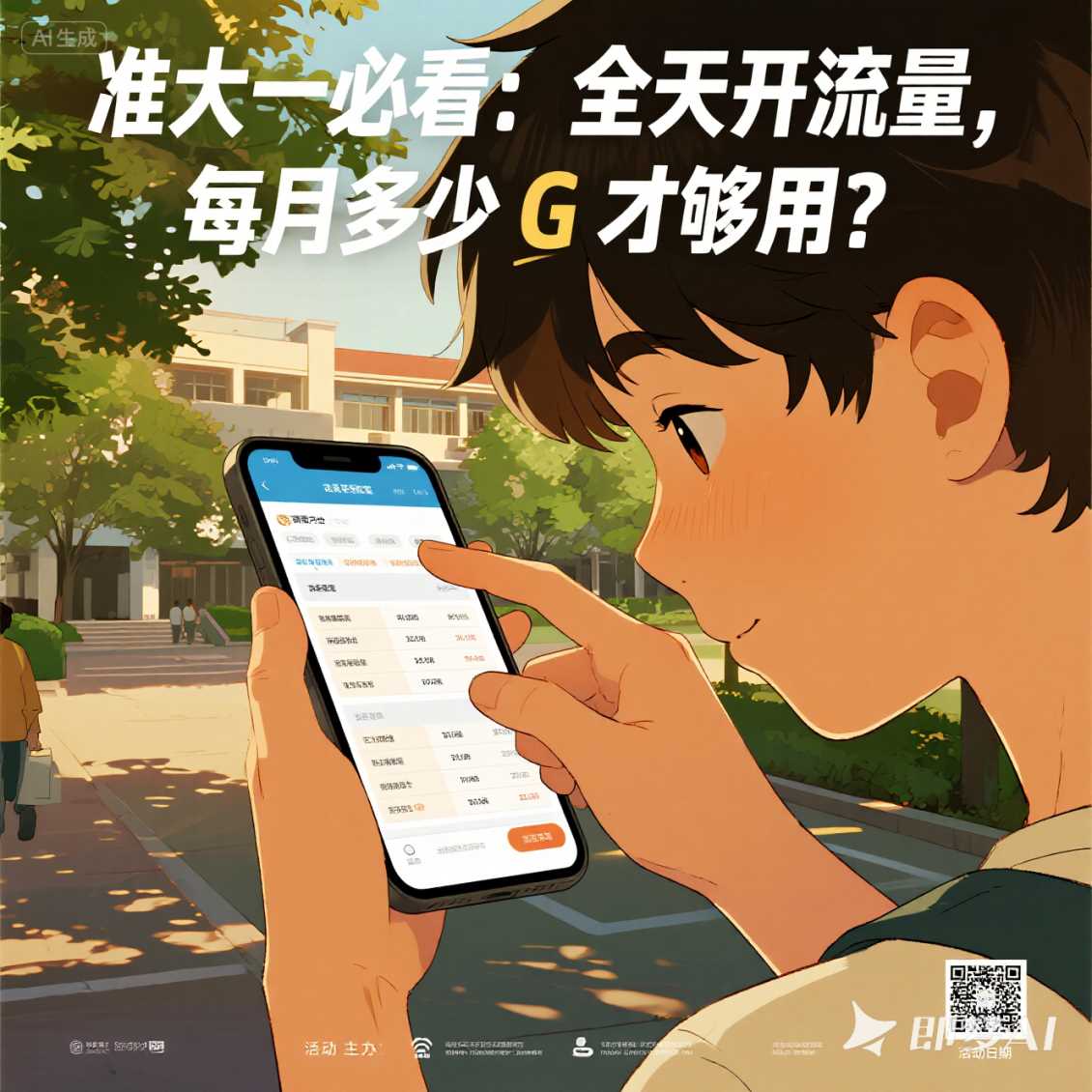 中牟准大一必看：全天开流量，每月多少 G 才够用？
