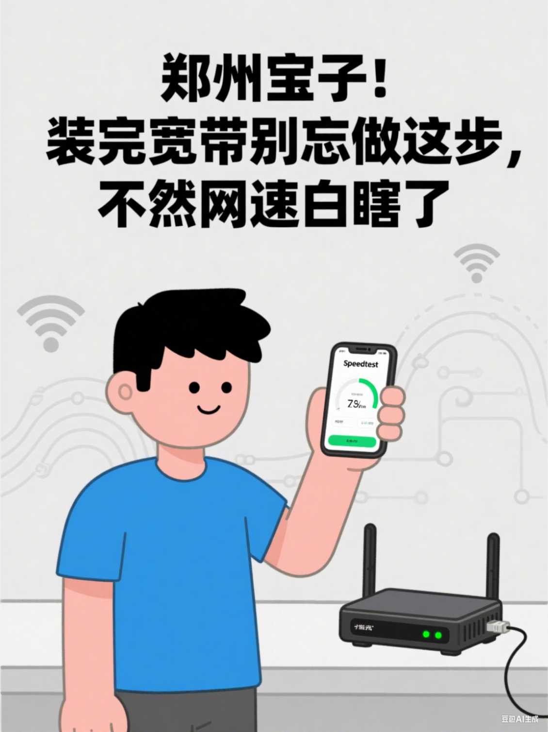 中牟宝子！装完宽带别忘做这步，不然网速白瞎了